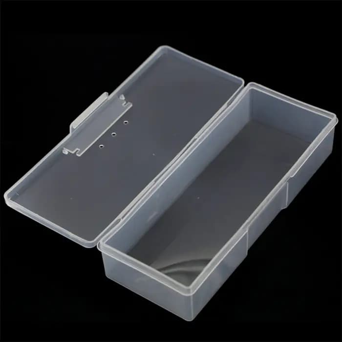 Boîte de rangement rectangulaire en plastique Transparent pour Nail Art, 1 pièce, boîte de rangement